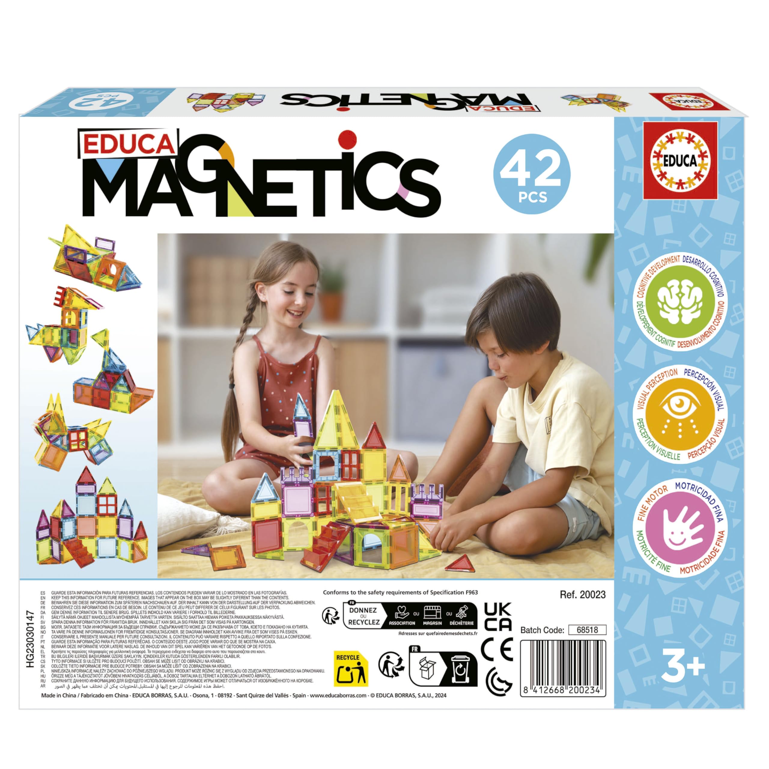 Educa - Magnetics 42 pezzi | Costruzioni Magnetiche | Blocchi Magnetici per bambini | Giochi magnetici per bambini +3 anni (20023)