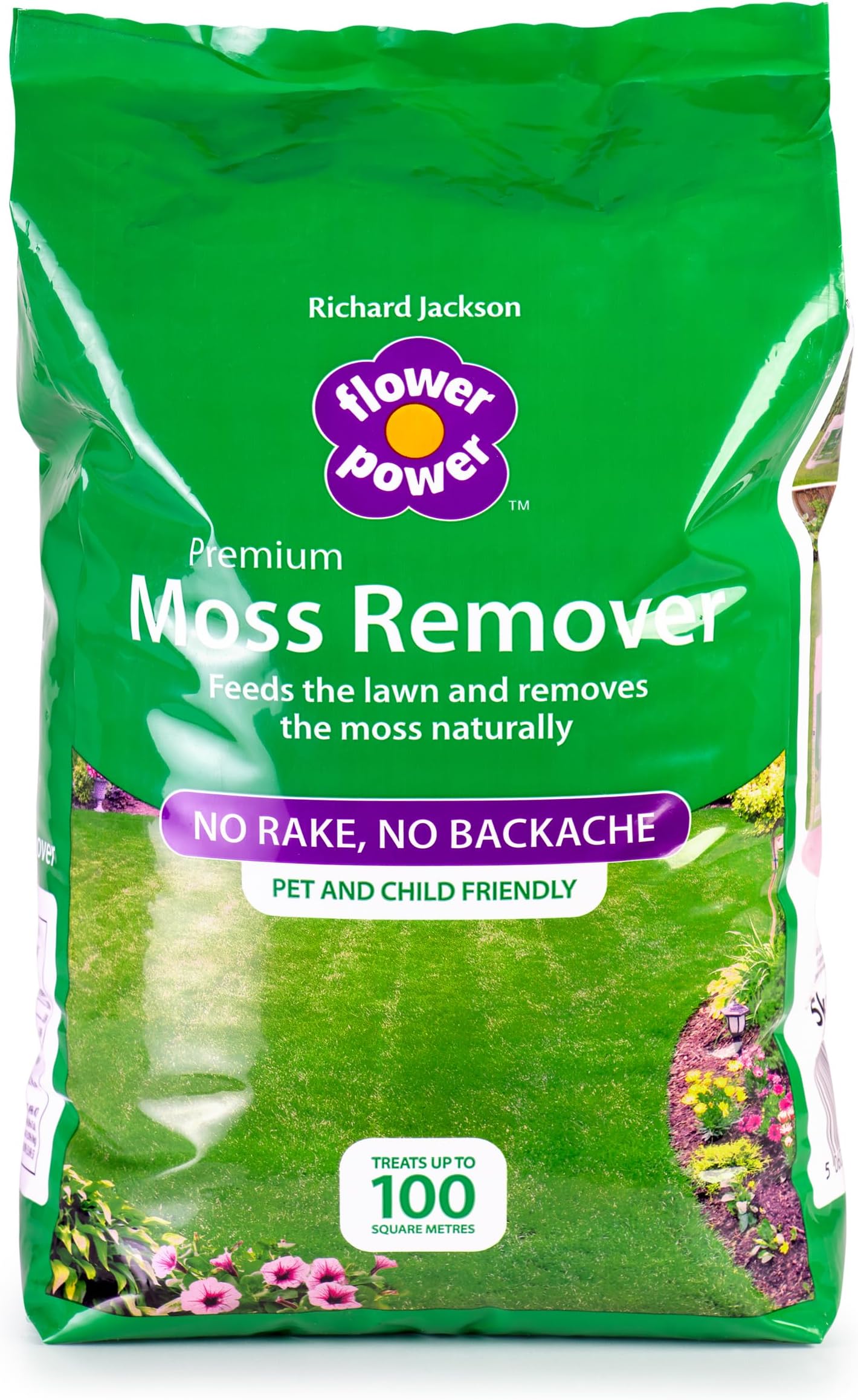Flower Power Moss Remover & Lawn Feeder with Organic High Potash Formula, 5kg