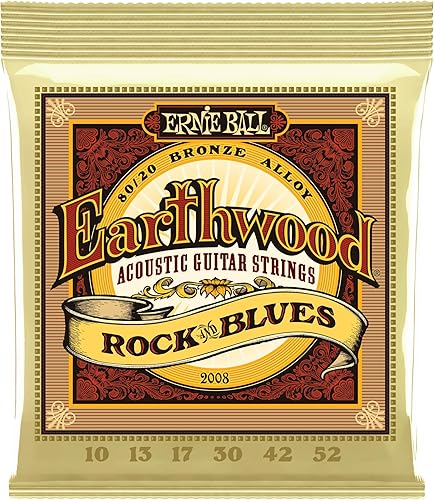 Miniatura 13 de Ernie Ball - Cuerdas personalizadas para guitarra acústica Earthwood Rock & Blues de bronce 80/20, paquete de 3, calibre 10-52 (P03008)