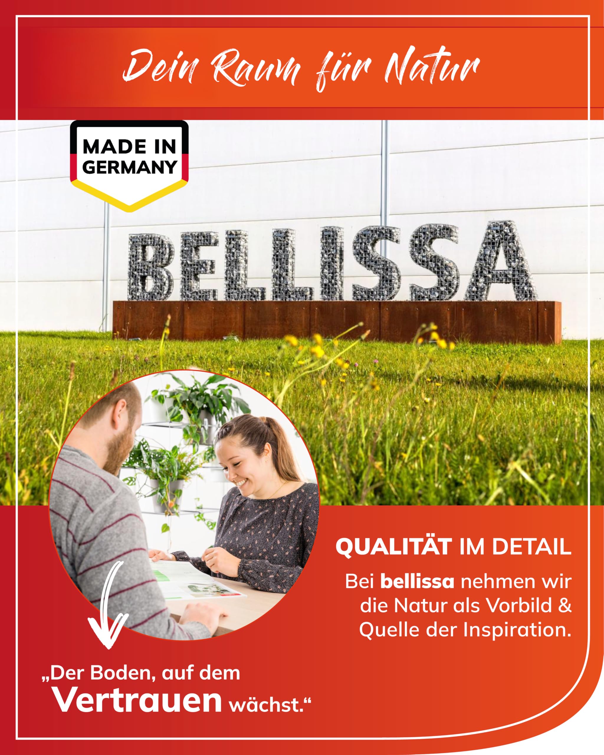 bellissa - Gabione-Feuerstelle (Ø 73 cm, H 21 cm) für Garten & Terrasse – Feuerstelle Outdoor aus Gabionengitter – geeignet für Feuerschale, Feuertonne oder Feuerkorb