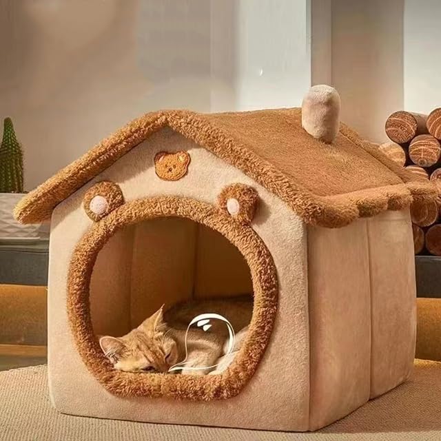 Foto 7 de 8 de Cuevas para gatos para interiores, casas antideslizantes para gatos con cojín de almohada extraíble lavable