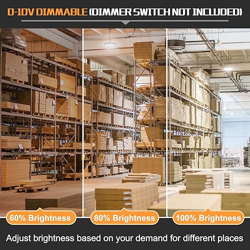 Miniatura 5 de BBESTLED Luces LED de alta bahía 240 W 200 W 150 W ajustables, 33,600LM 140LMW Luces LED de tienda de alta bahía 3000 K 4000 K 5000 K CCT