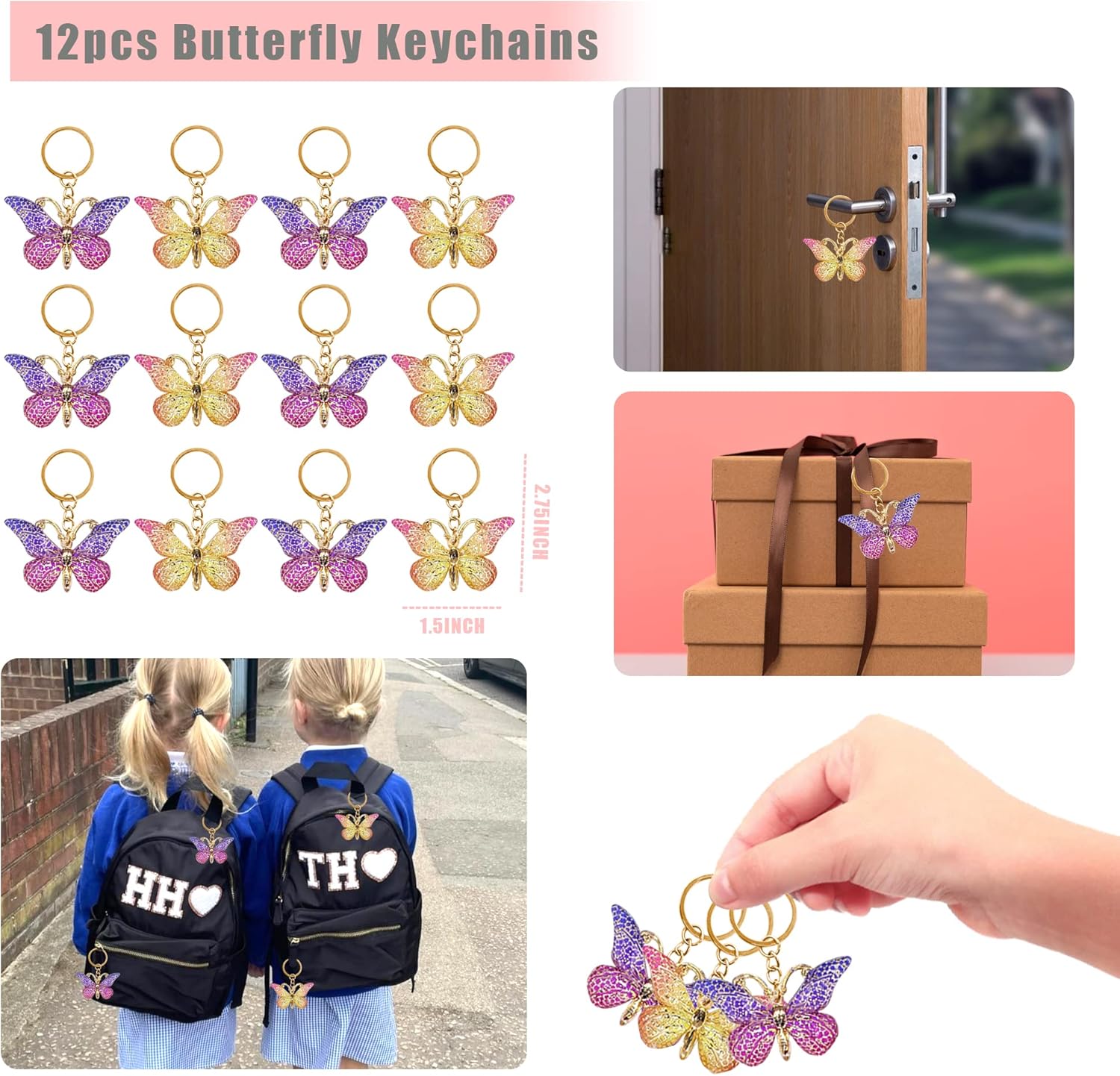 Animal Party Favors Fairy Birthday Party Supplies Girls Gift Bags with Keychains Hairpins Stickers and Organza Bags for Birthday Party Supplies Fairy Party Decorations (Butterfly)