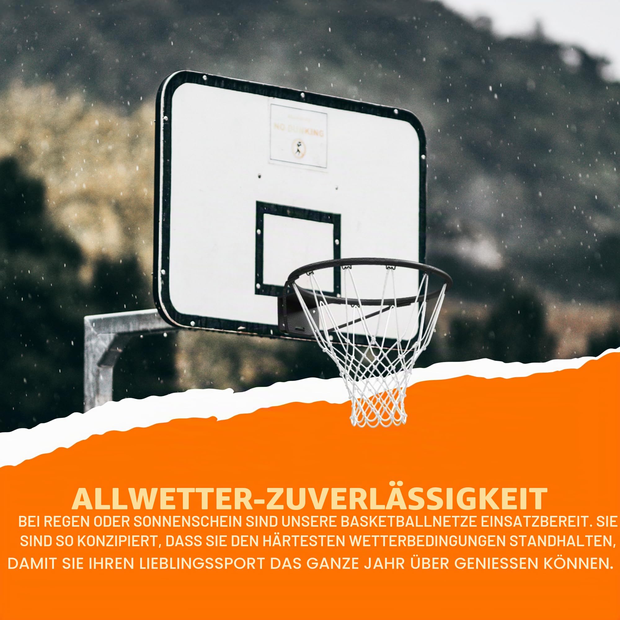 Bee Ball Basketballkorb, Offizielle Größe (45 cm), Basketballring, Netz und Wandhalterung