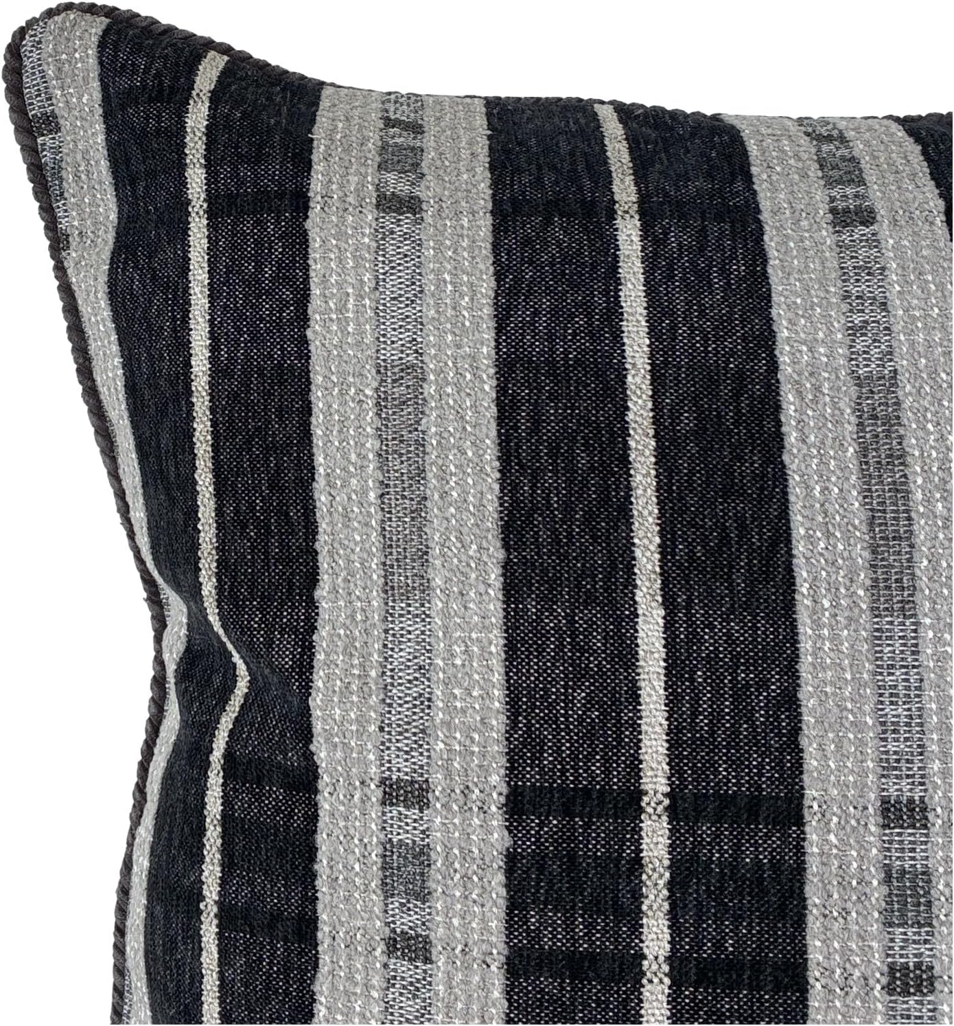 Howard Elliott Collection Roper Decorative Throw Pillow with Plaid Polyester Fabric, Removable Zipper Cover and Down Filled Insert for Sofa or Bed, 24x24 Inch, Charcoal