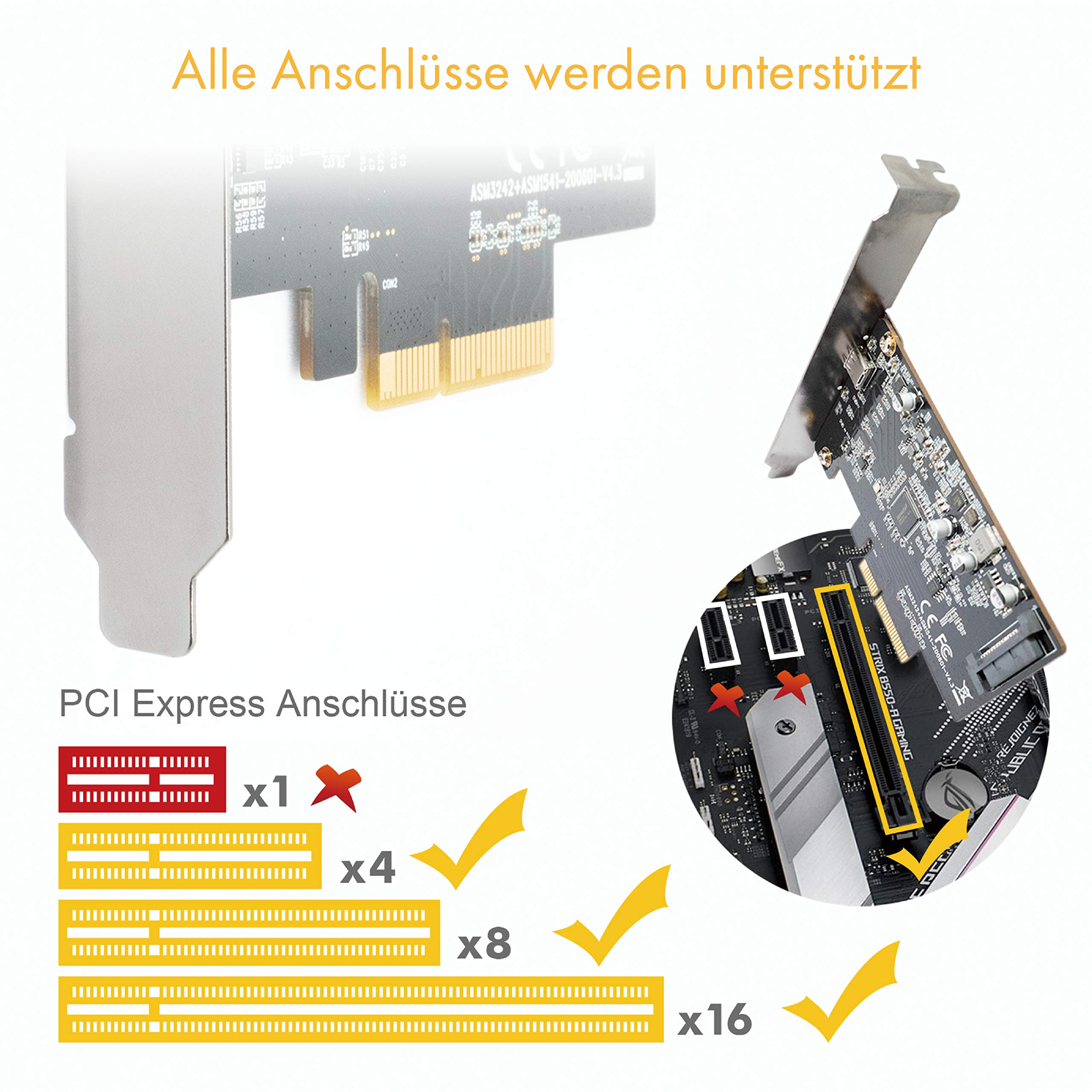 ICY BOX Tarjeta USB 3.2 con Puerto USB 3.2 Gen 2x2 (20 Gbps), USB-C, instalación en Ranura PCIe, IB-PCI1901-C32