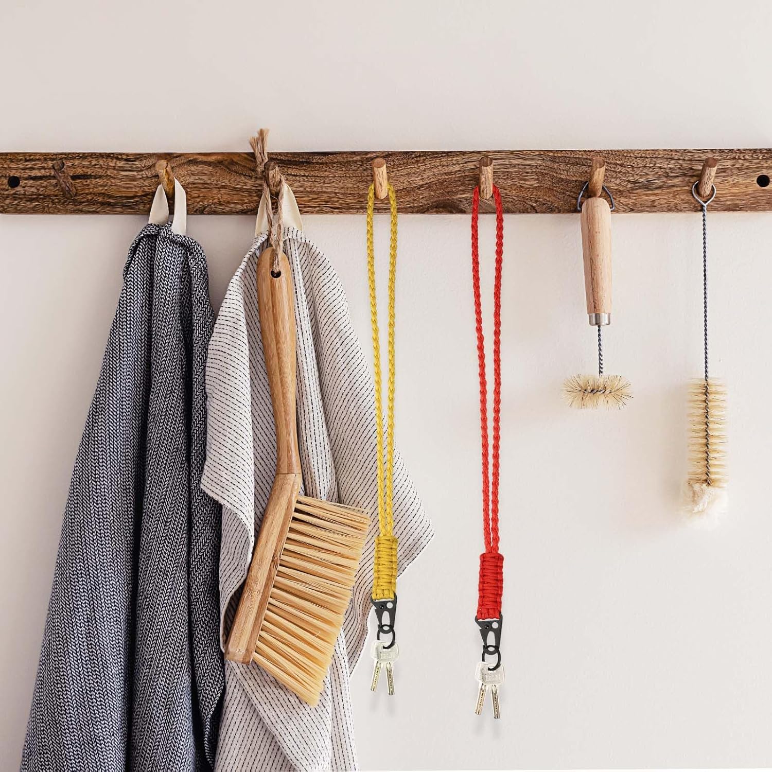 Paracord Lanyard, 550 Keychain Lanyard Heavy Duty Necklace Keychain Braided Wrist Strap for Men Women Outdoor Activity Survival Key Whistle Rope ID Badge (2 Pack, Camouflage Green) - Image 5