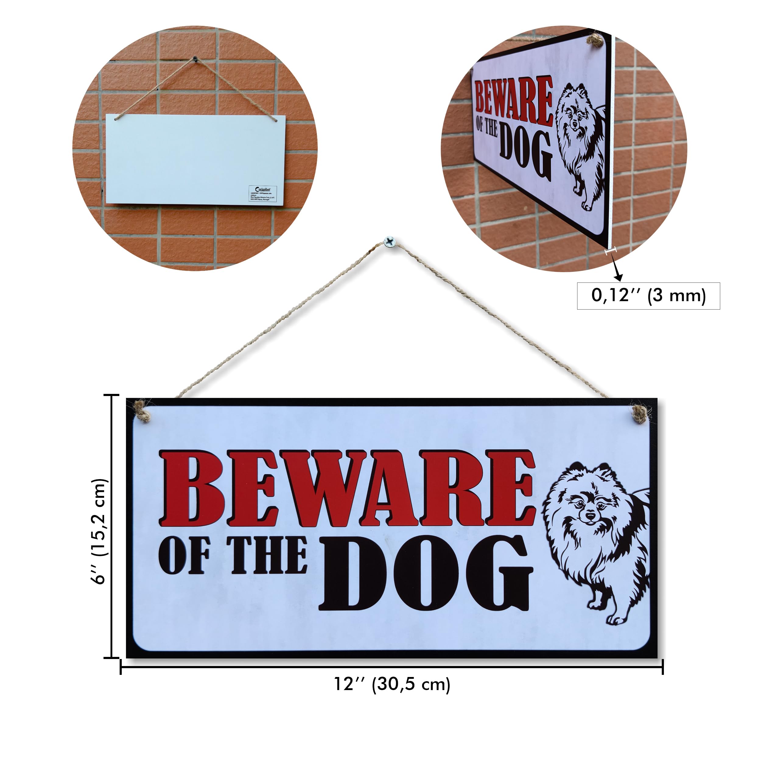 CARISPIBET Beware of the Dog! Warning signs for your home outdoors attention signs garden gate house signage door plaques 6" x 12" - Image 2