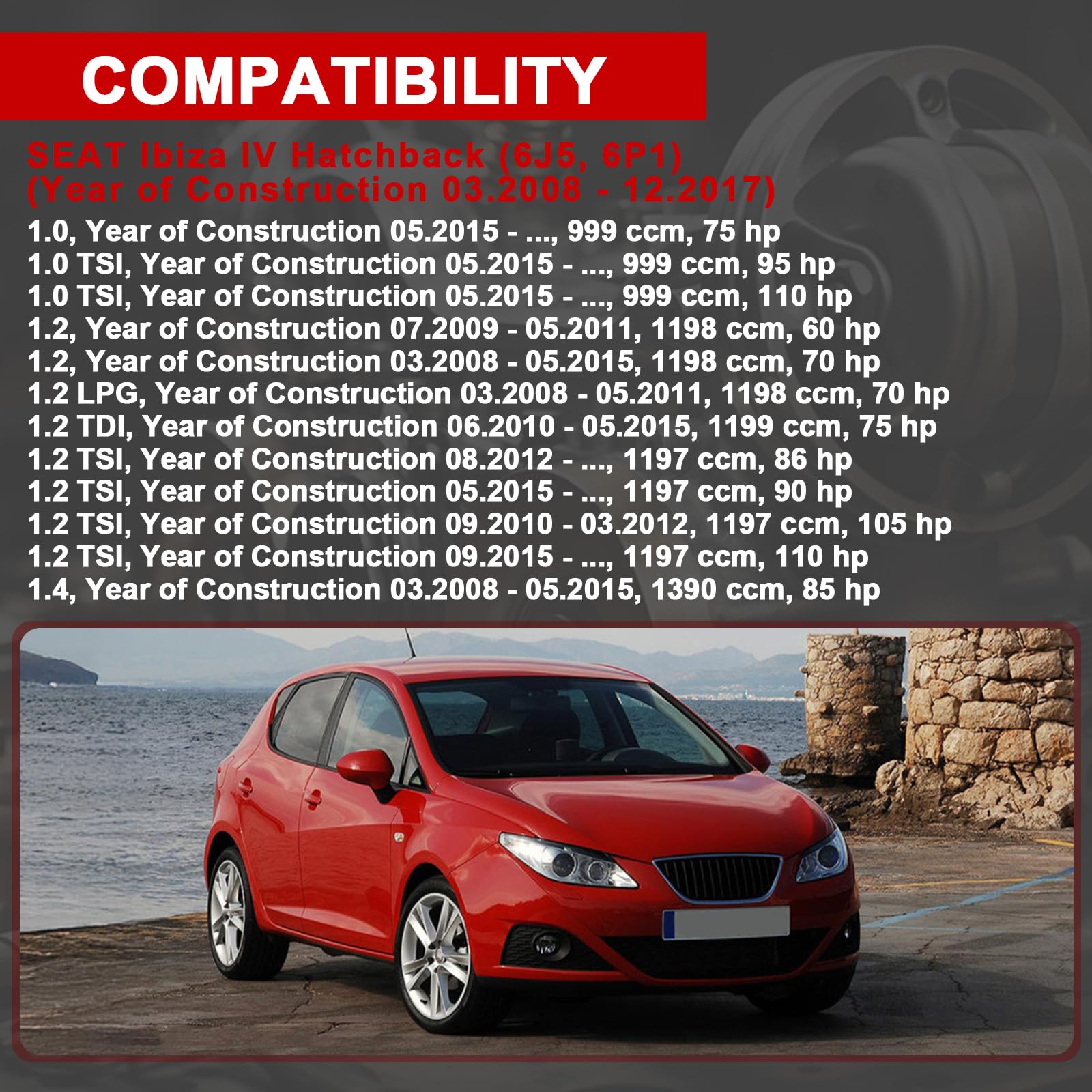 6J4827505E9B9 Sostituzione della serratura del portellone posteriore, della serratura del bagagliaio, del portellone posteriore, del baule, della porta 2009-2017 Seat Ibiza 6J (5 porte), 6J4827505A9B9