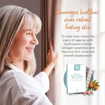 Healthspan Platinum Marine Collagen Skin Complex (28 Day Supply) | Slow Signs of Ageing | Premium Day & Night Formula | Highly Absorbable Collagen | Dermavol Improves Skin Tone & Overall Appearance