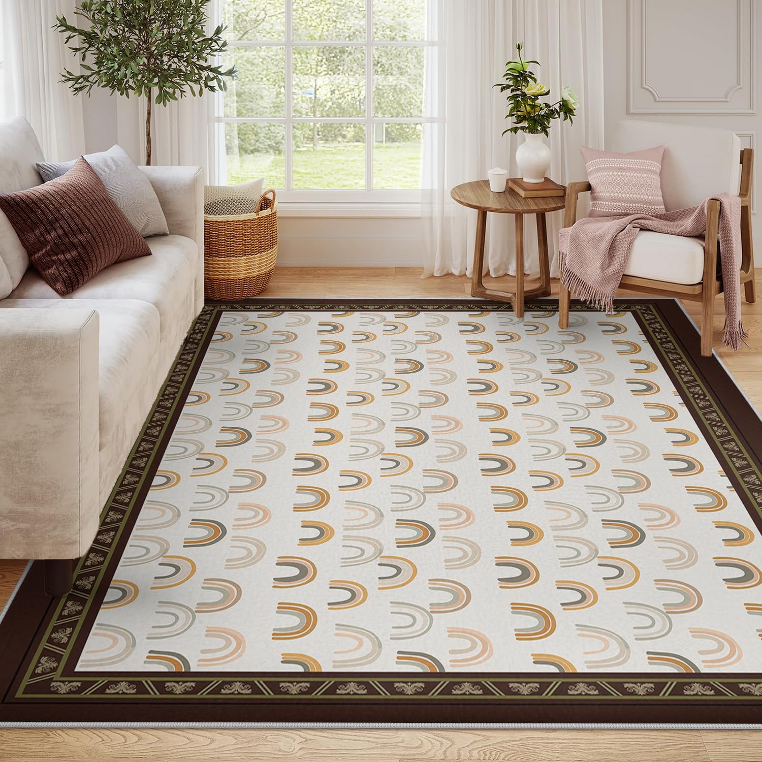 Tapis Lavable 140x200 Illustration Arche Art déco