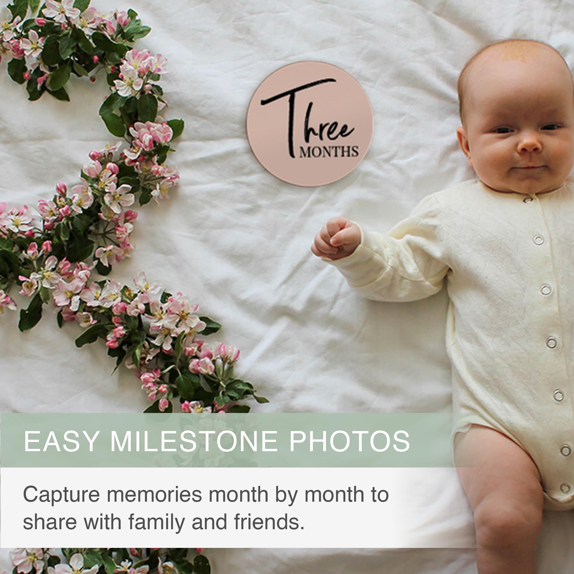 Tiny Trees® Baby Milestone Cards – 7 Double-Sided Milestone Baby Cards Signs for Monthly Photos – Gender Neutral Newborn Baby Gifts – Tear-Resistant Keepsake Baby Milestone Discs (0–12 Months) — view 7