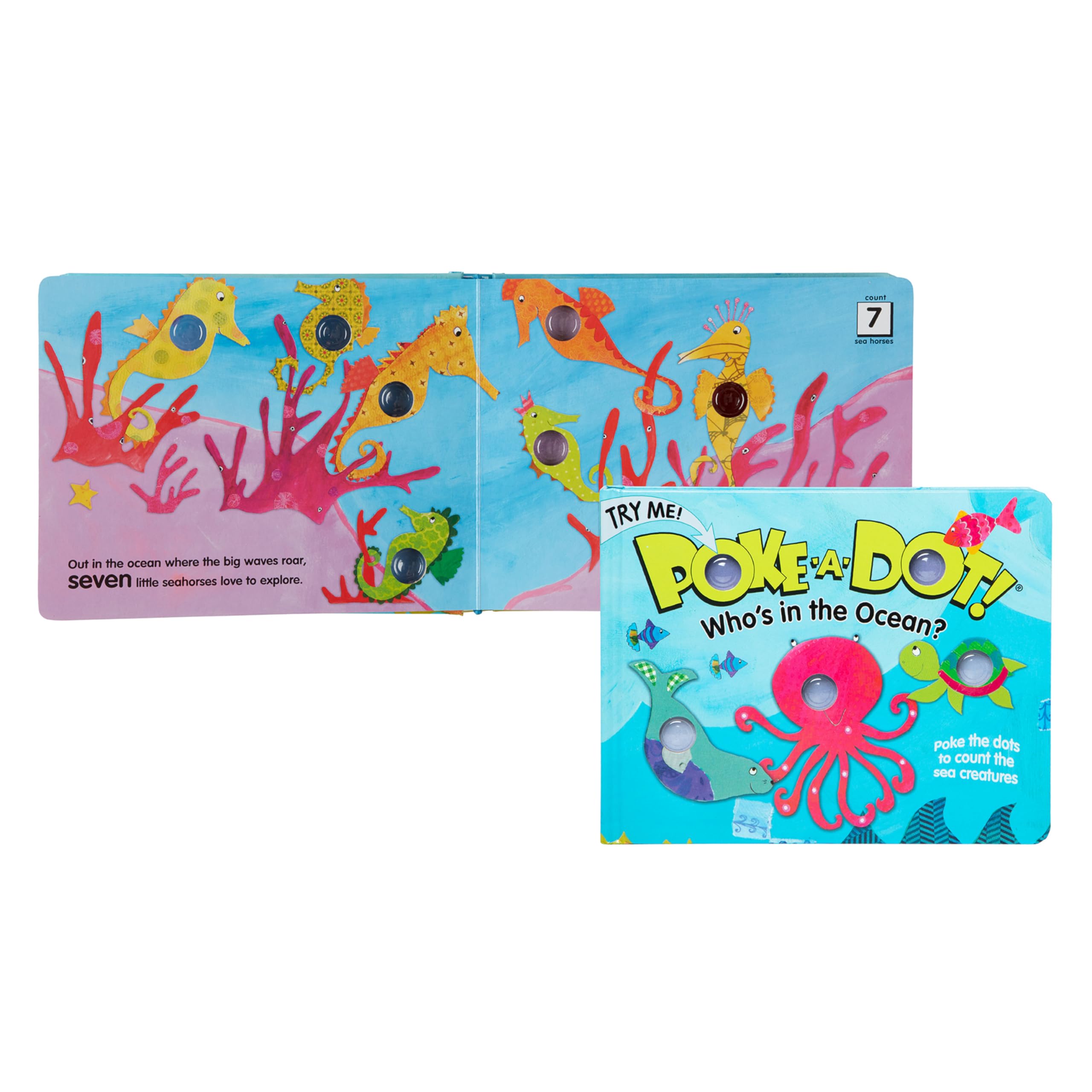 Melissa & Doug Poke-a-Dot® Lot de 3 livres pour enfants – Premiers mots, formes et couleurs | Three 10-Page Board Books, Popping Buttons, Color