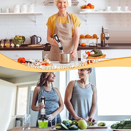 Miniatura 4 de Keylitos 5 in 1 Immersion Hand Blender Mixer, [Upgraded] Handheld Stick Blender with 600ML Chopper, 800ML Beaker, Whisk and Milk Frother for Negro