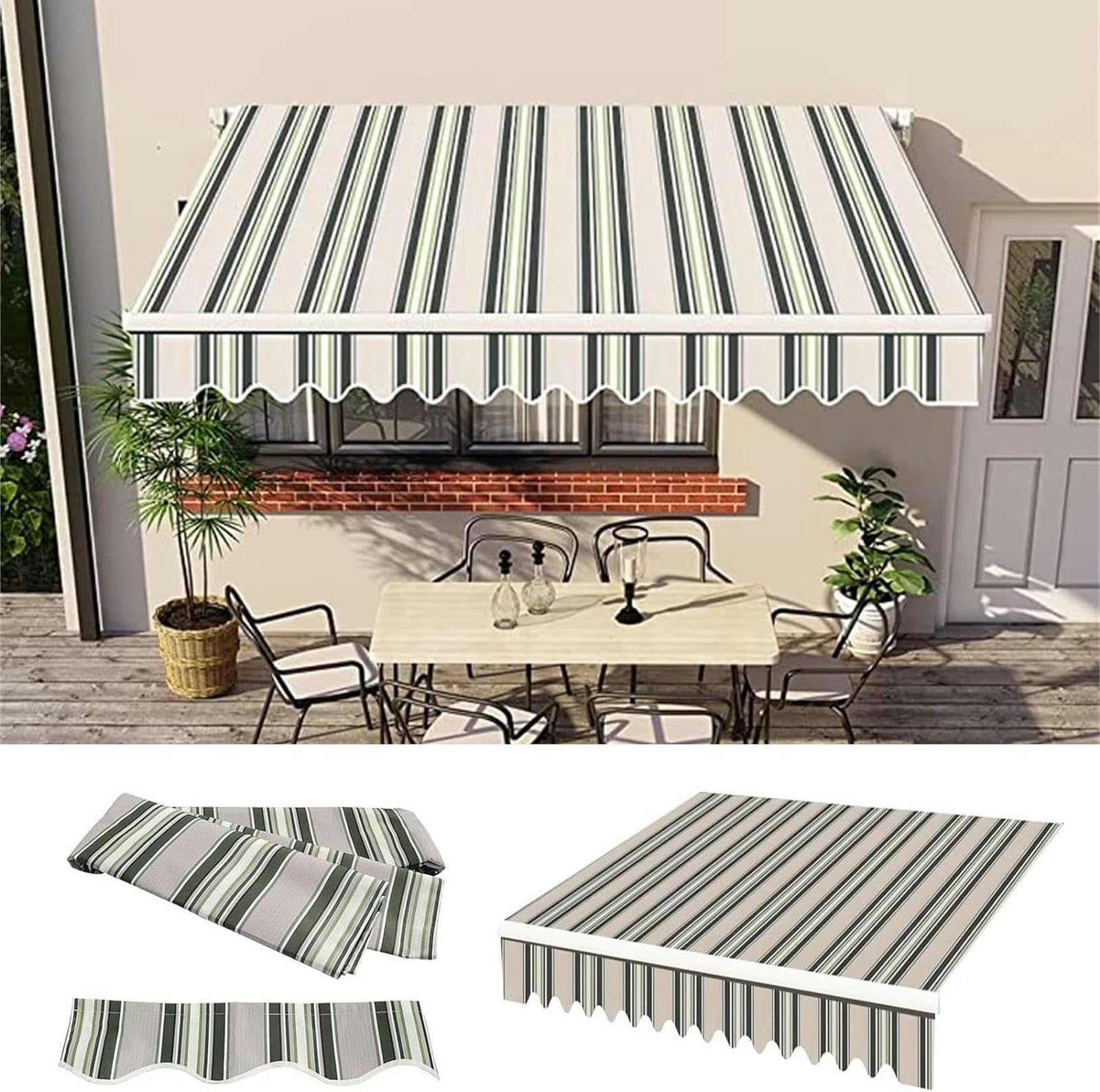 Toldo retráctil para patio con tejido de poliéster impermeable de alta densidad
