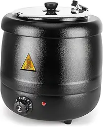 Tigela de Sopa Elétrica de Aço Inoxidável, 10L Sopeira Elétrica, de Bebidas com Aquecimento Isoladodispensador de Bebidas Quentes Distribuido, 220V, Aço Inoxidável