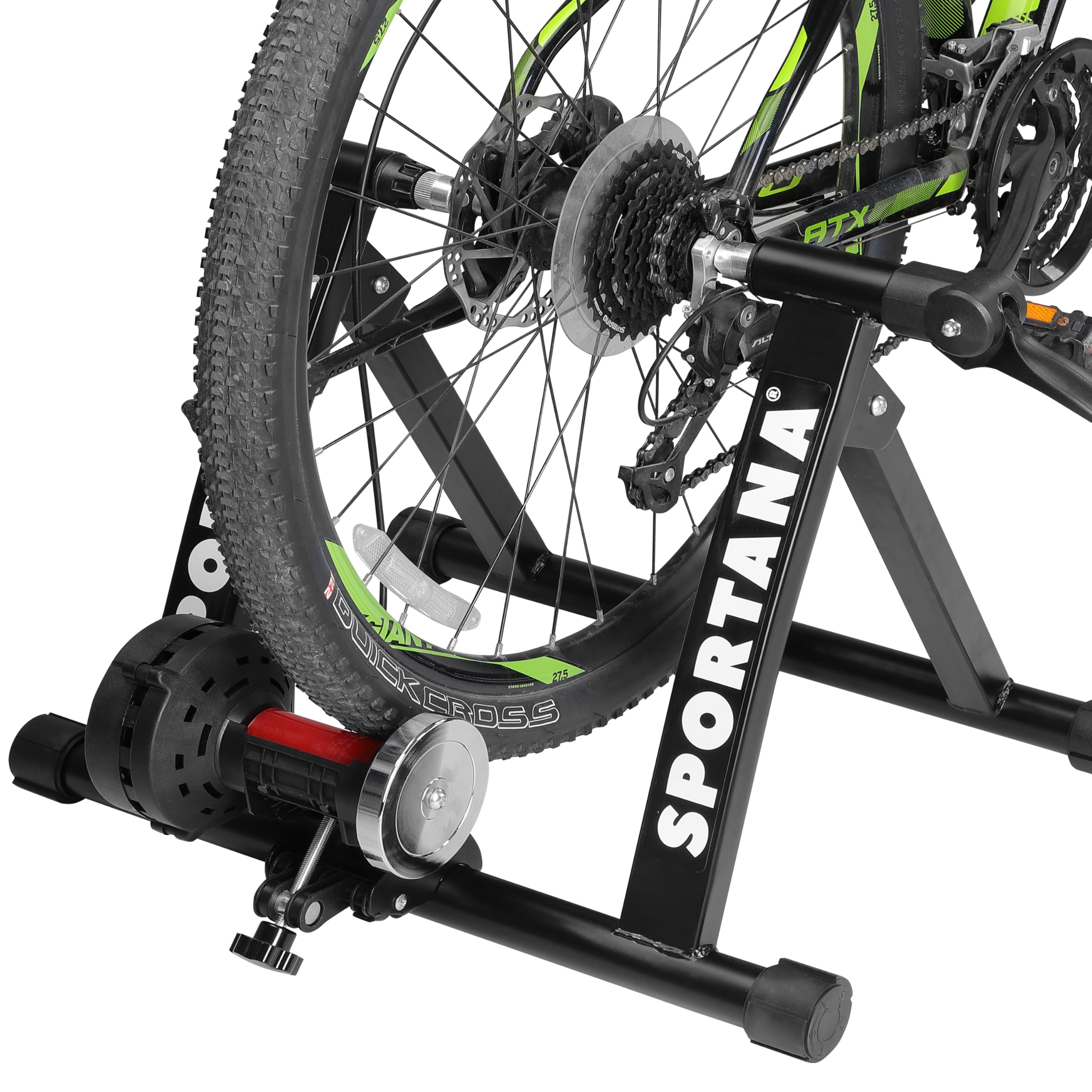 Home Trainer vélo Max. 150kg entraîneur vélo Noir Pliable Acier 26'/28' Support 6 Niveaux de résistance Frein
