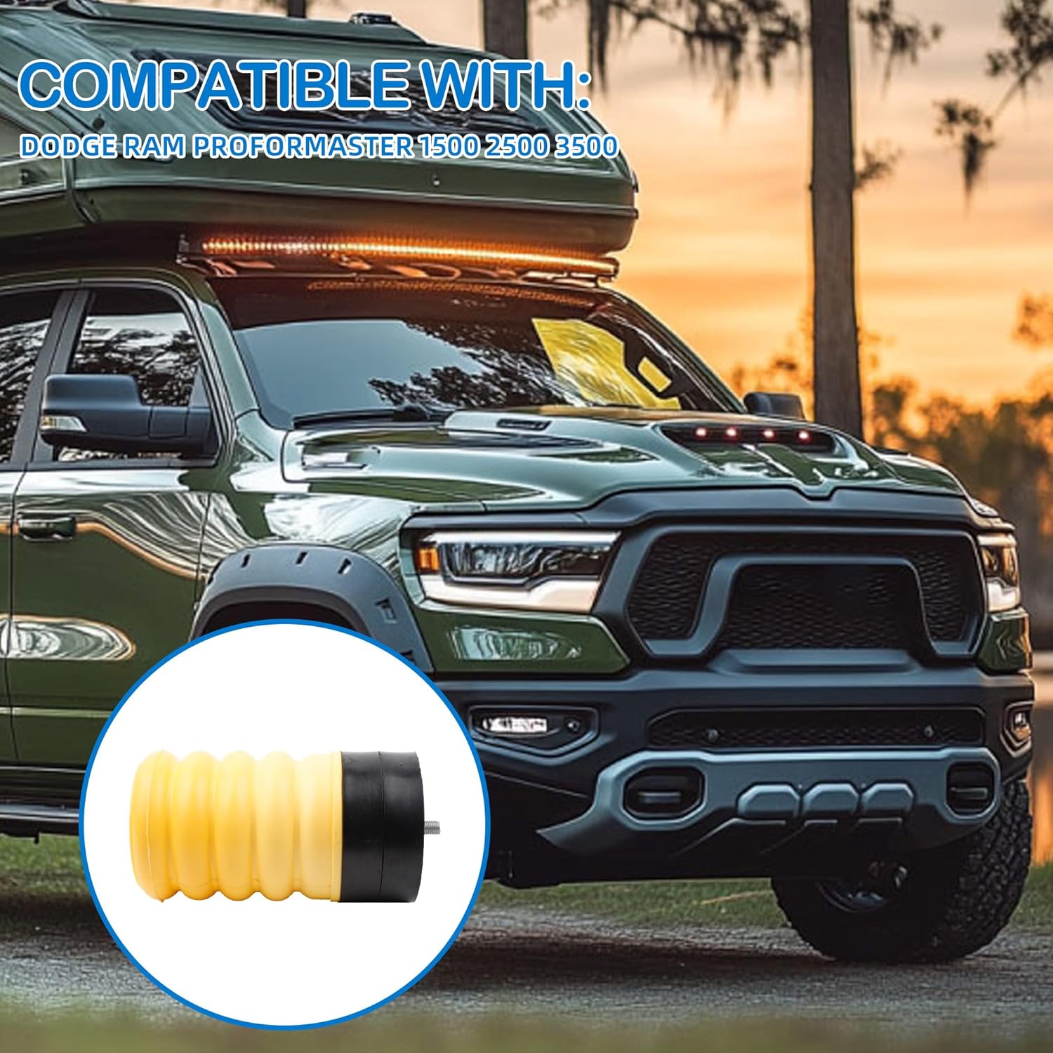 SSR-313-54 2 Pcs Rear Left And Right Air Helper Spring Kit Compatible With Dodge RAM ProforMaster 1500 2500 3500 Suspension Helper Springs SSR31354