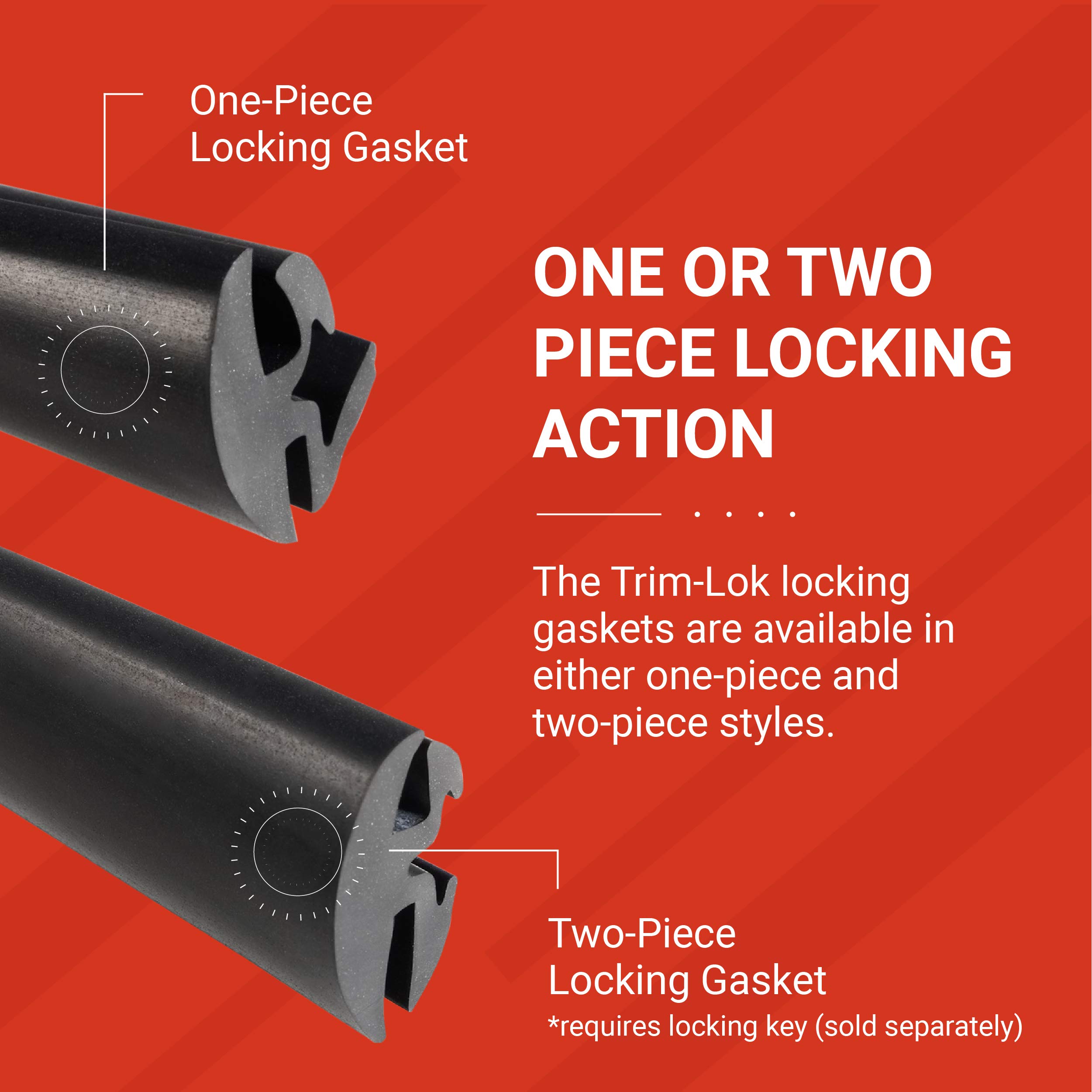 TrimLok EPDM Dense Rubber Window Locking Gasket Fits 1/4” Glass and