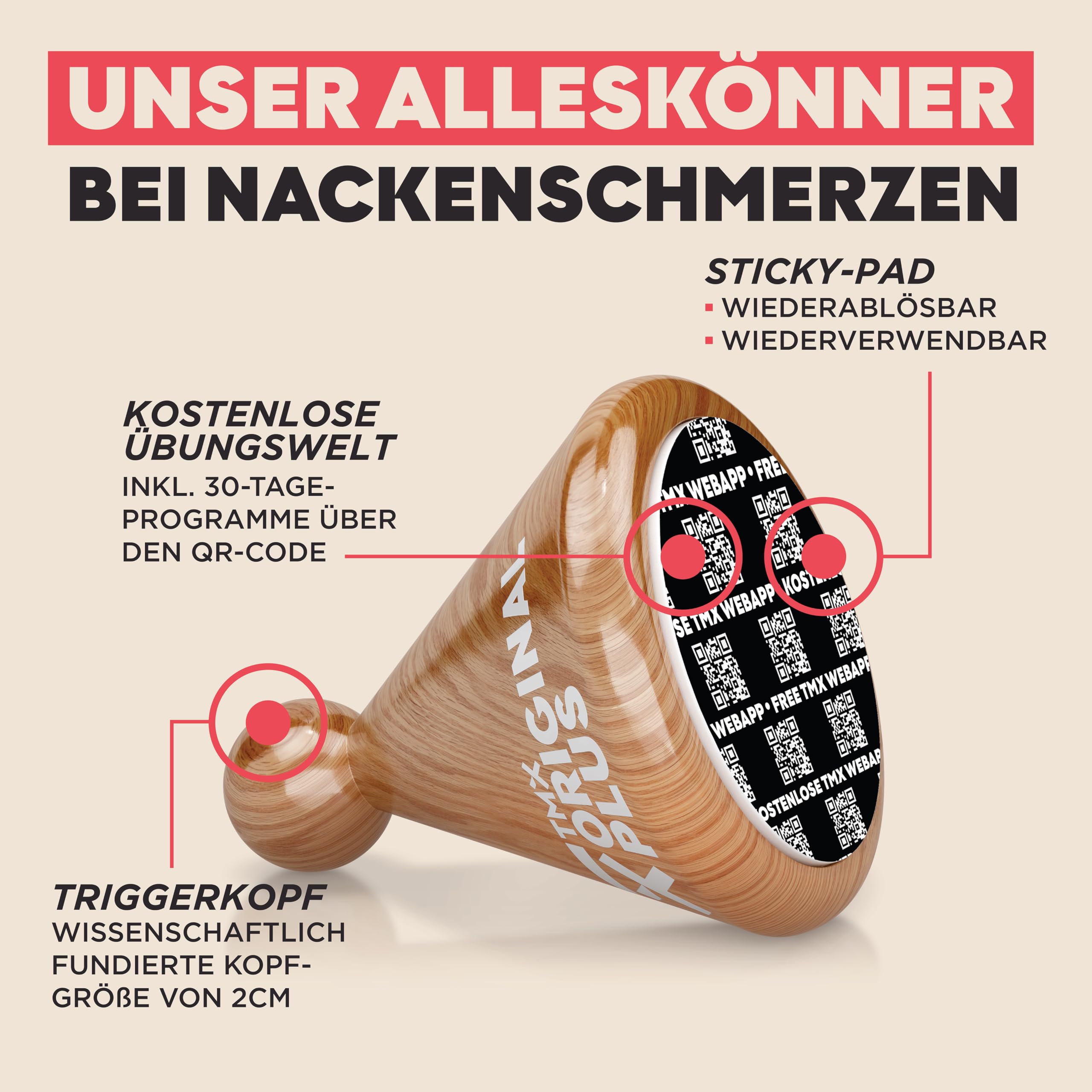 TMX® Kopf-Nacken-Bundle | Massage-Set | Akupressur gegen muskuläre Kopf- und Nackenschmerzen | Schmerzpunktmassage | Triggerpunktdrücker | Triggerpoint-Massage | 2 Trigger-Tools in einem Set