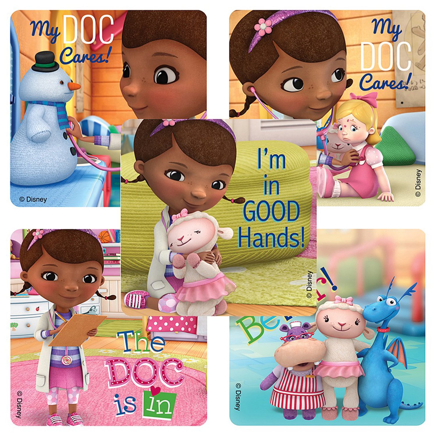 SmileMakers Doc McStuffins Patient Stickers Hypoallergenic, Latex Free