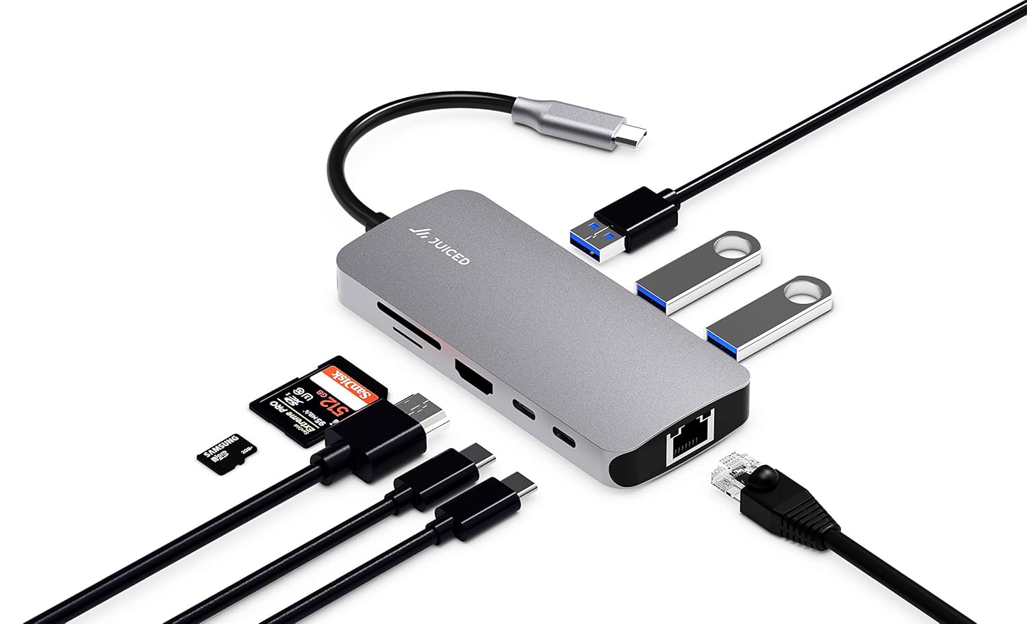 Juiced Systems BizHUB Pro USBC Multiport Gigabit HDMI