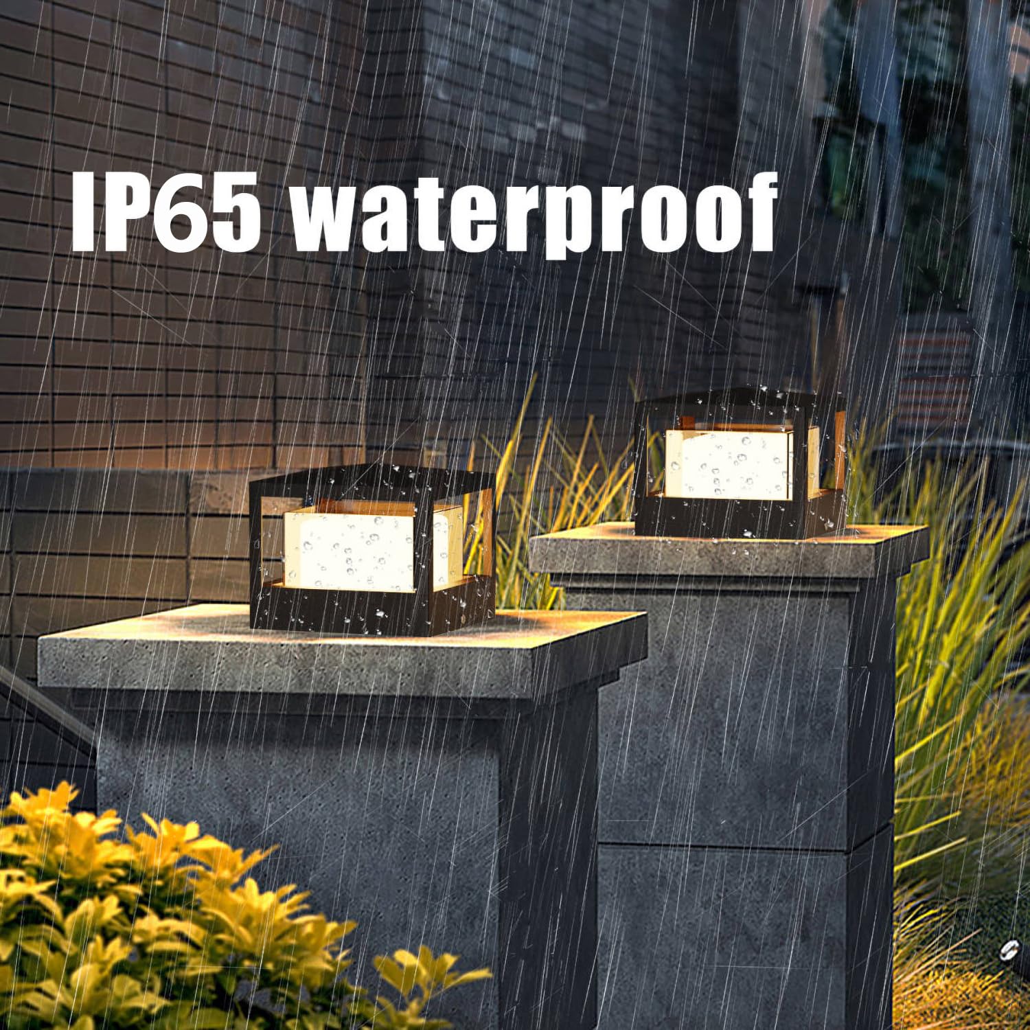 FREEUP Lampioni da Giardino Esterno, IP65, Alluminio, 3000k | 15W LED Lampione da Giardino Quadrato, Per Cancello, Vialetto, Terrazzo e Giardino, Nero