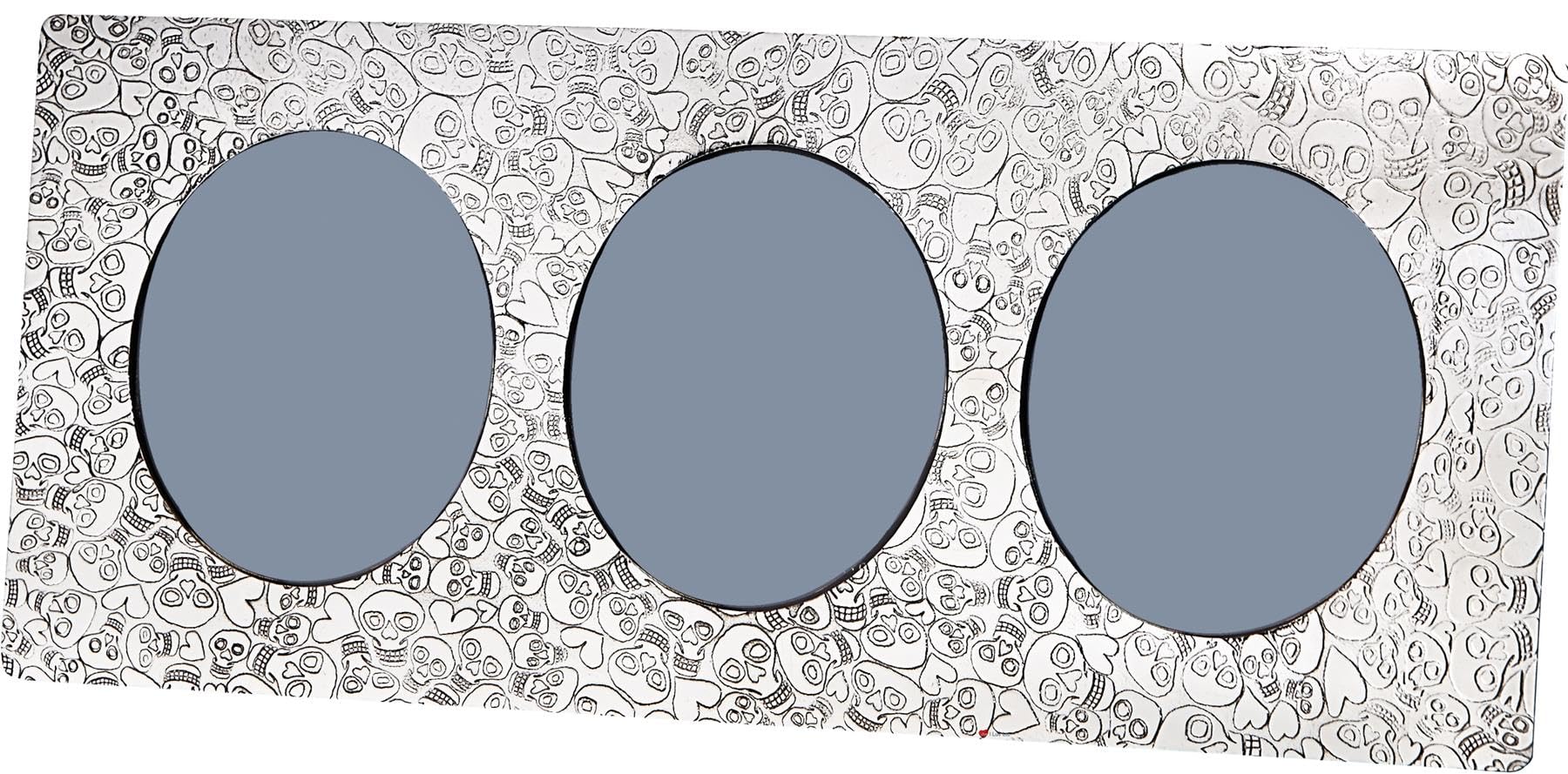 Cadre photo étain motif crâne coeur relief gravable 3x2