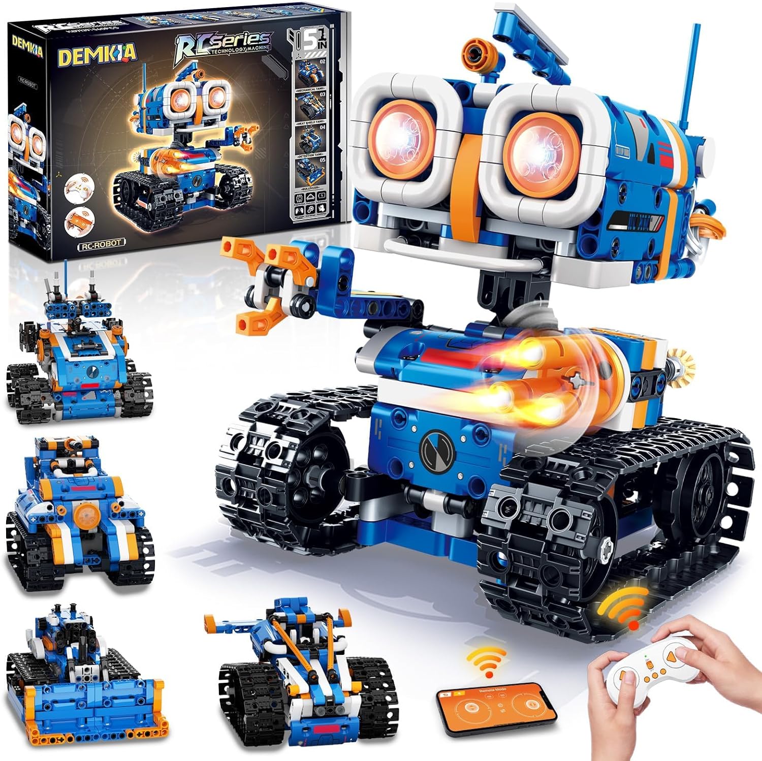 5in1 STEM Robot Building Kit, 560 PCS APP/Remote Control Mech RC Robotics for Kids Ages 8-12, Science Kit Coding Robots Toy Set, Birthday Gifts for Boys Age 8-14+