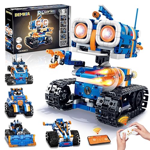 Demkia 5in1 STEM Robot Building Kit, 560 PCS APP/Remote Control