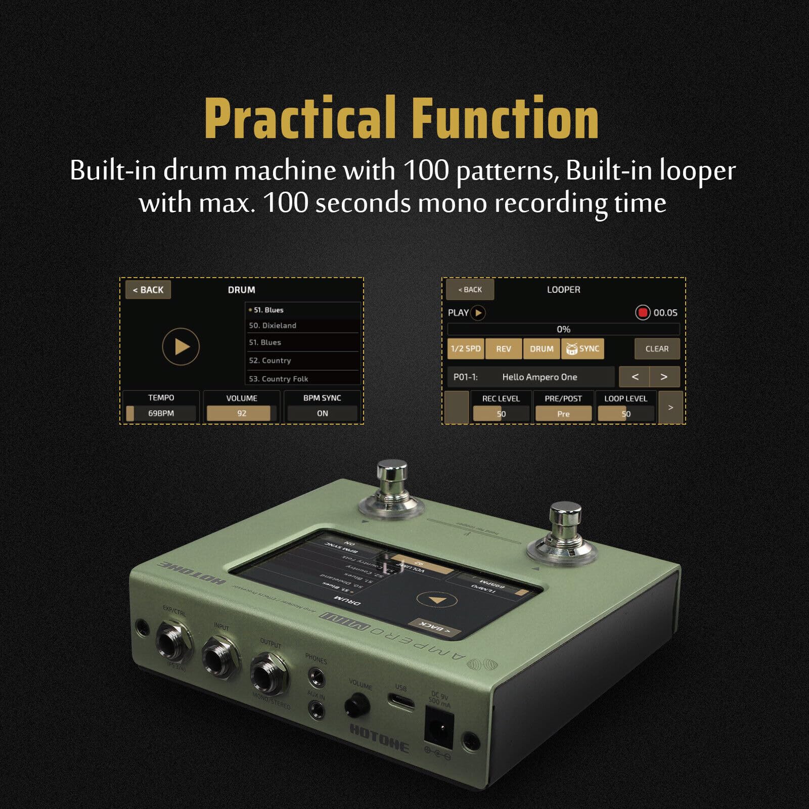 HOTONE AMPERO MINI MATCHA : Amazon.es: Instrumentos musicales