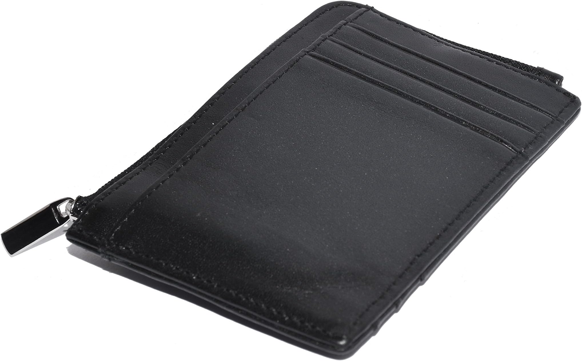 Nomalite Slim RFID wallet with zip coin pocket KAAP | Thin front pocket wallet for men and women in vegan leather. Blocks RFID. Fits 2 currencies (note and coin holder), ID, key, 6 credit card, 2 SIM.