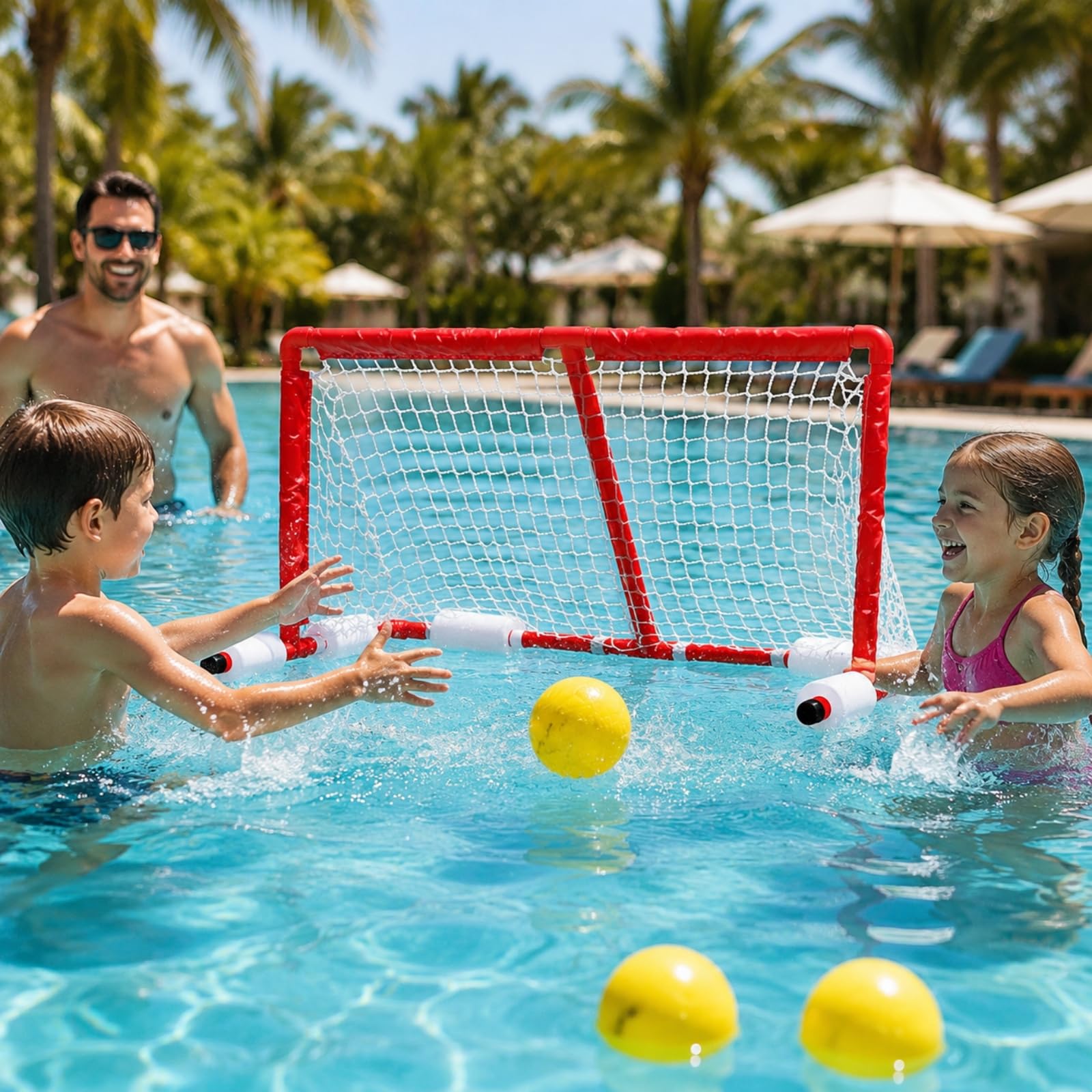da Pnuoto con Palline e Pompa Regolabile da Pnuoto Gggiante Durevole Sport Gonfiabile per Bambini, Piscina, Giardino
