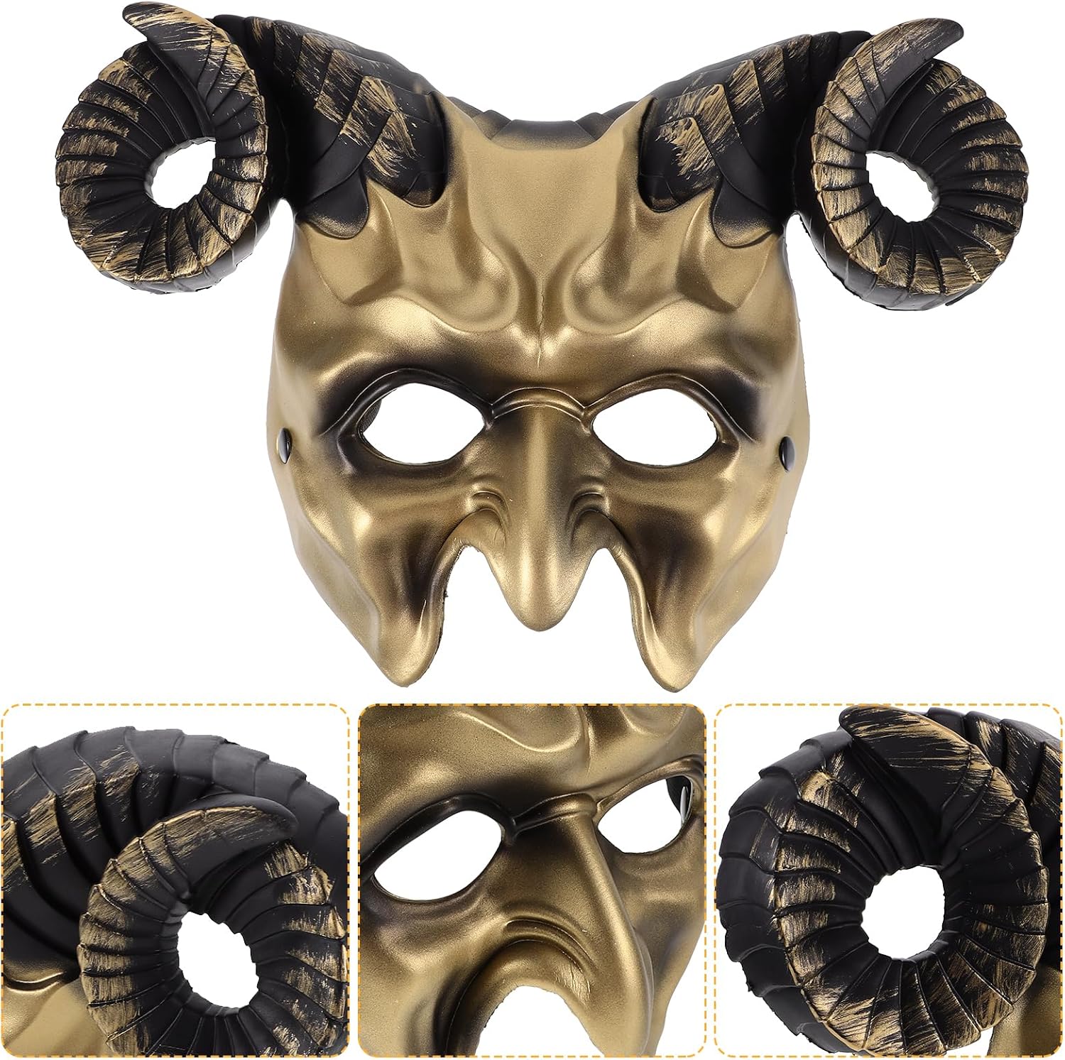 Ox Horn Mask Horns Masquerade Animal Half Face Mask for Festival Party Halloween Costume Cosplay - Image 4