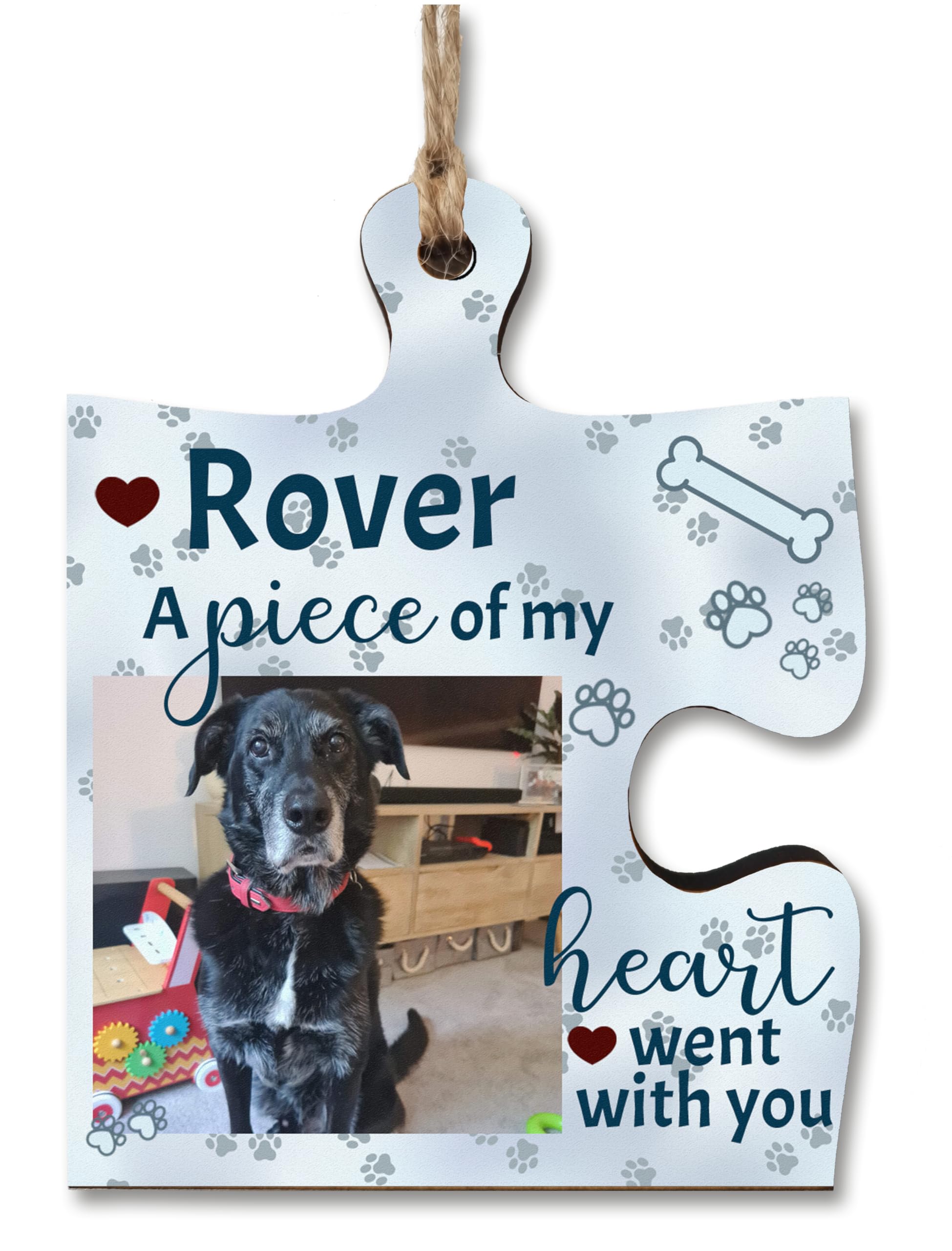 The Plum Penguin Multicolor Personalised Hanging Jigsaw Puzzle Piece A Piece Of My Heart Pet Loss Remembrance Sign Ornament