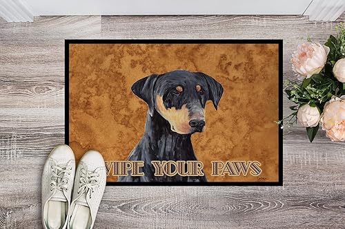 Miniatura 2 de Caroline's Treasures SC9126JMAT Doberman Wipe Your Paws - Tapete para puerta delantera, 24 x 36 pulgadas, para interiores y exteriores, para