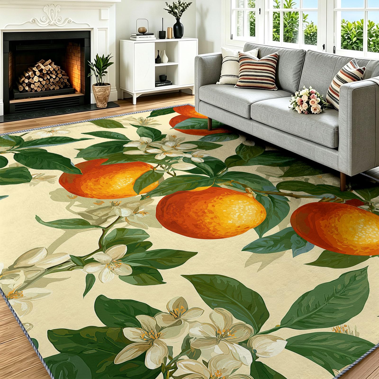 Tapis antidérapant et facile à nettoyer 160x230 cm style floral vintage