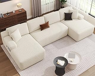 DURASPACE Cloud Sectional Couches, 126.2'' Modular U-Shaped Sofa with De...