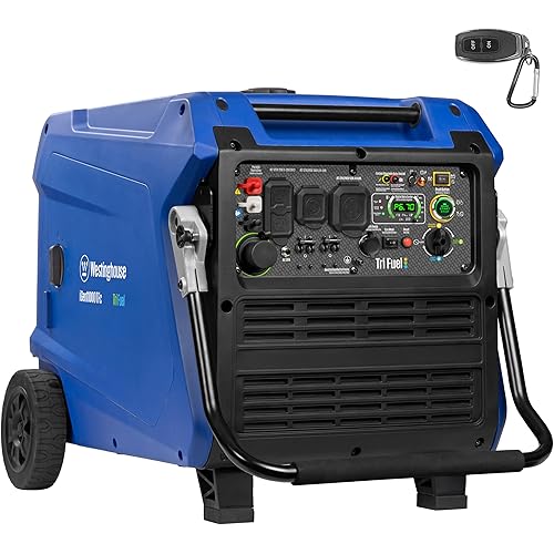 Westinghouse 11000 Peak Watt Tri-Fuel Portable Inverter Generator, Remote Start, Transfer Switch Ready, Gas/Propane/Natural Gas Powered, Low THD, Safe for Electronics, Parallel Capable, CO Sensor