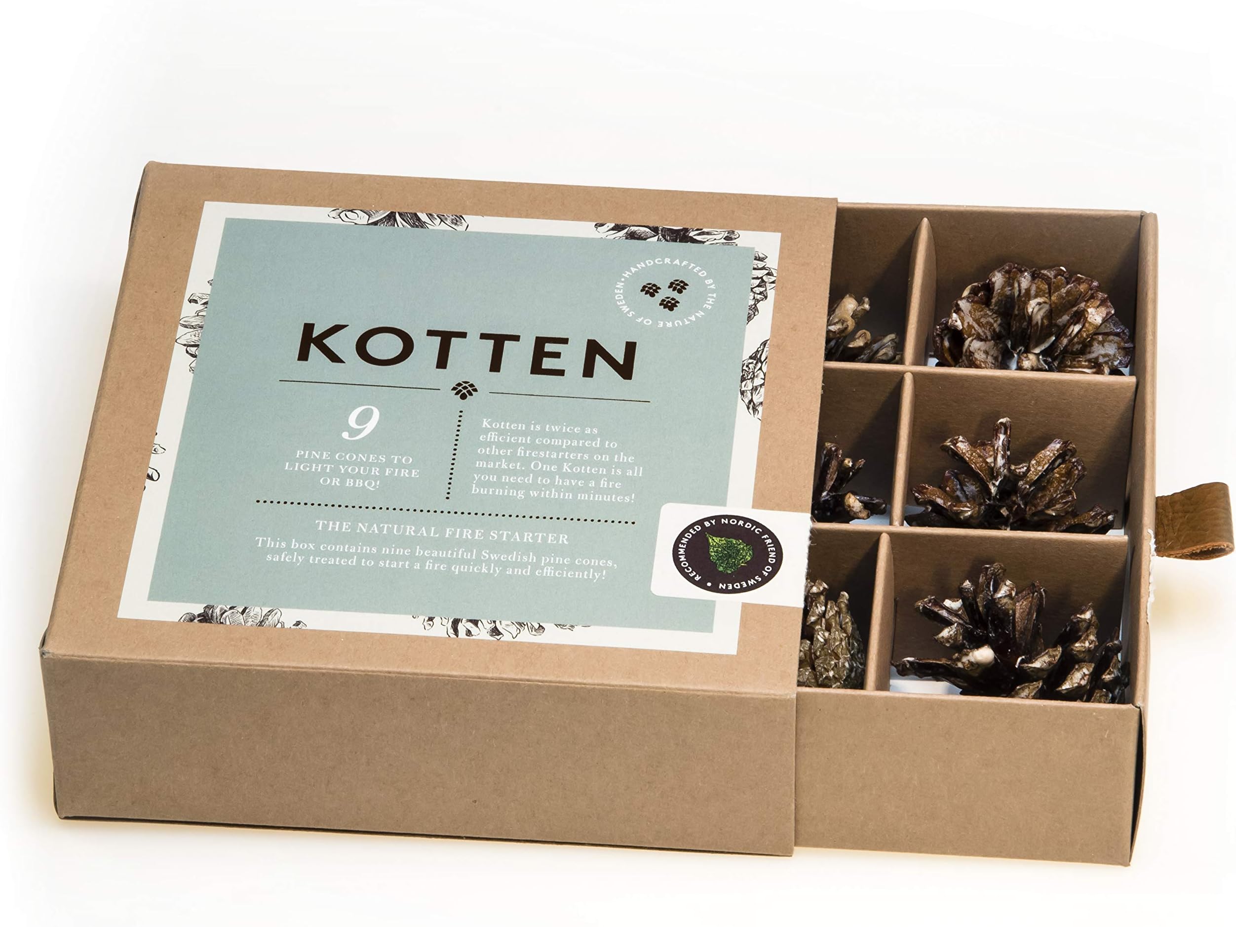 Kotten Fire Starter Natural and Ecologic Scandinavian Hygge Gifts for BBQ Grill Fireplace Campfire Fire Pit or Stove