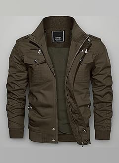 Mens Warm Fleece Cargo Jacket Winter Military Bomber Jackets Windproof Work Coat with Multi Pockets