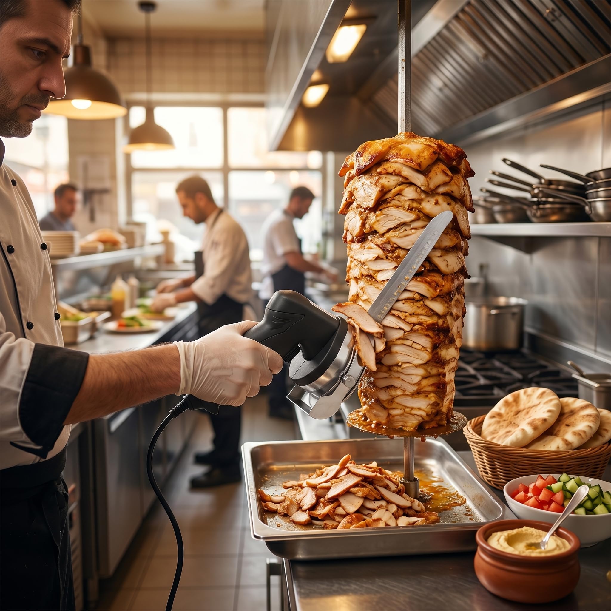 Tritacarne Elettrico, Coltello elettrico Coltello da kebab elettrico efficiente Affettatrice per kebab, Macchina per Kebab Professionale Manico Ergonomico di Comodo