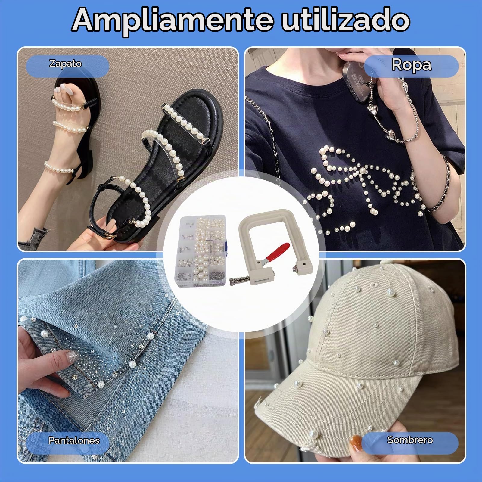 Máquina De Encaje Hecho A Mano De La Perla, Máquina Manual De Prensa De Mano Con Cuentas De Perlas Blancas