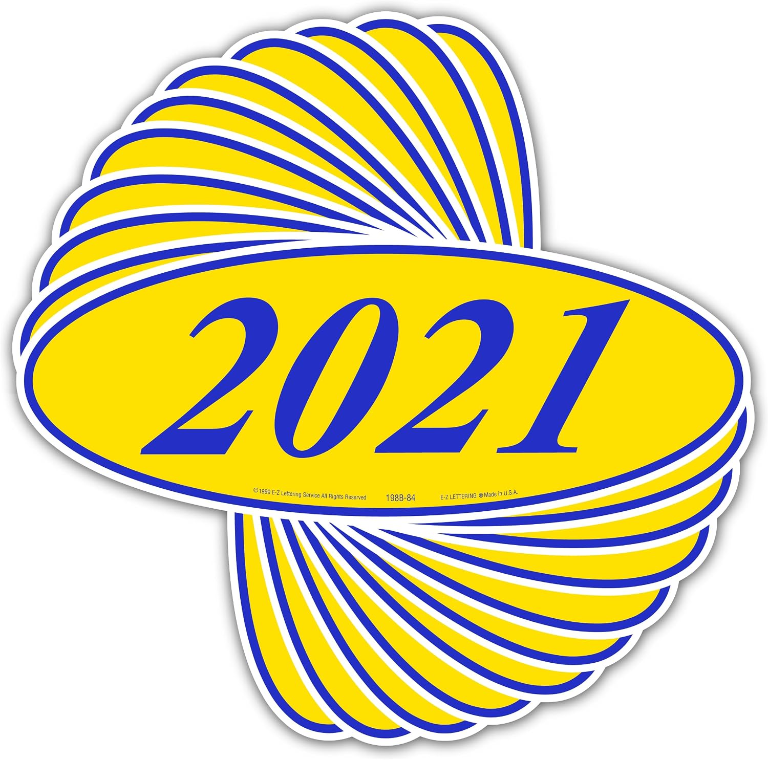 Oval Year Model Car Decals (2012–2026) – Bold Windshield Stickers – Multiple Colors – Waterproof, Easy to Apply and Remove- Made in The USA (Blue & White, 2018) image 5