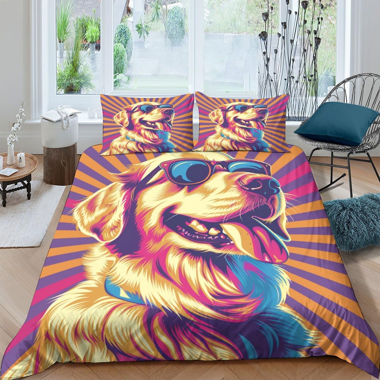 Housse de couette 220x240 Golden Retriever : le secret d'un lit doux sans repassage