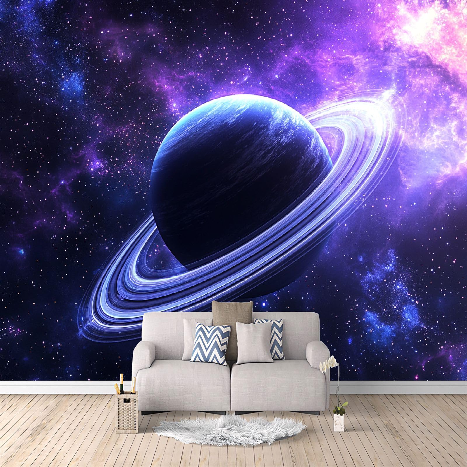 Fototapeta Saturn 250 x 175 cm, tapeta z włókniny XXL, nowoczesna tapeta ścienna, kosmos, planeta, salon, sypialnia, efekt 3D, dekoracja ścienna, galaktyka, do pokoju dziecięcego, jadalni