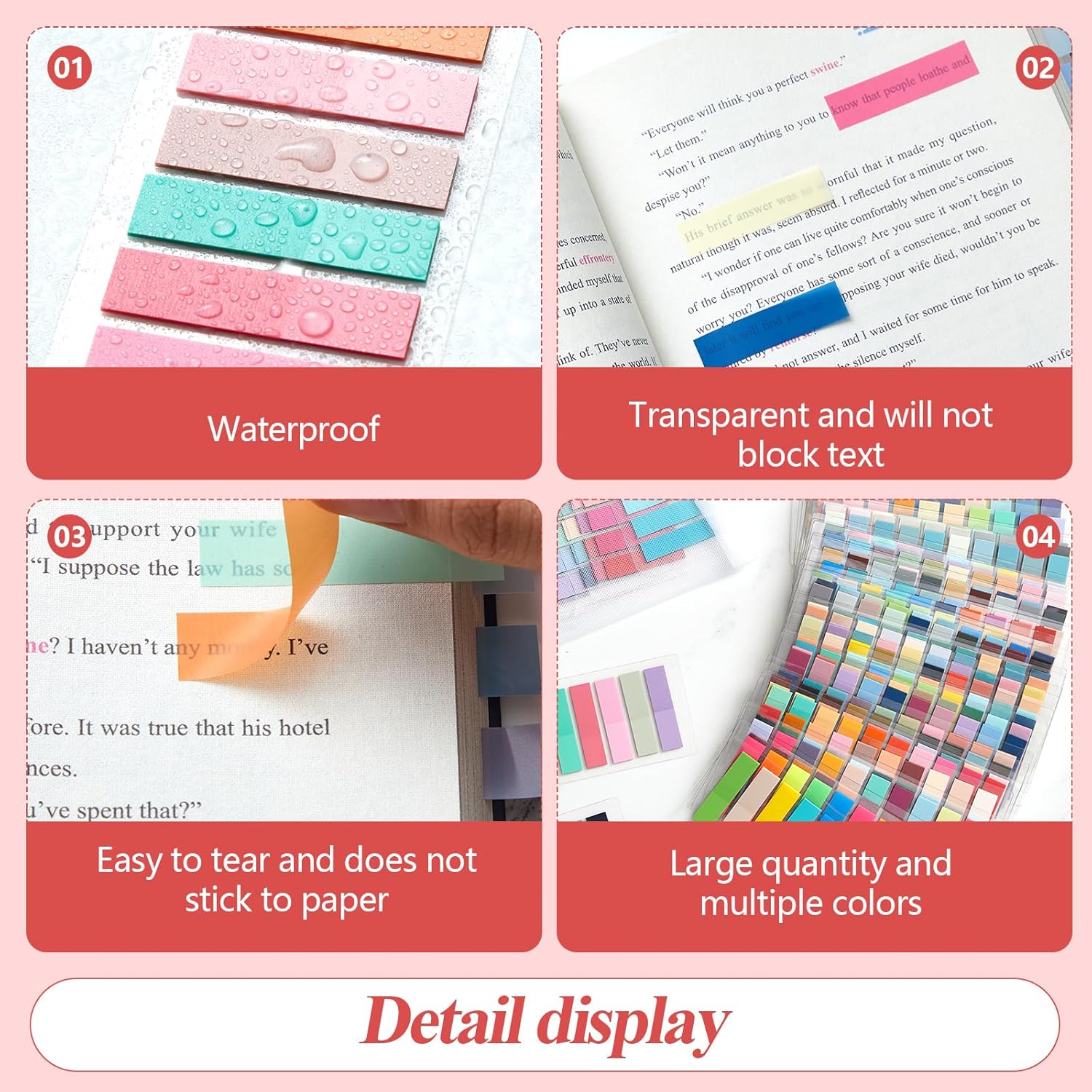 ReliThick 16000Pcs Writable Sticky Tabs, 80 Colors Book Notes for Annotating Books, Self-Adhesive Index Tabs for Bible, Planner, Notebook, School & Office Supplies