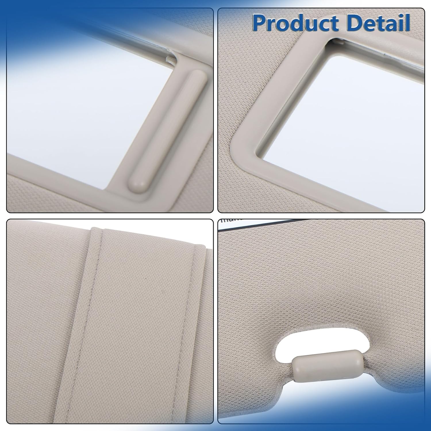 Silscvtt Driver and Passenger Side Sun Visor with Mirror Gray Replacement for Nissan Versa 2007-2012 96401-EL31A 96400-EM31A