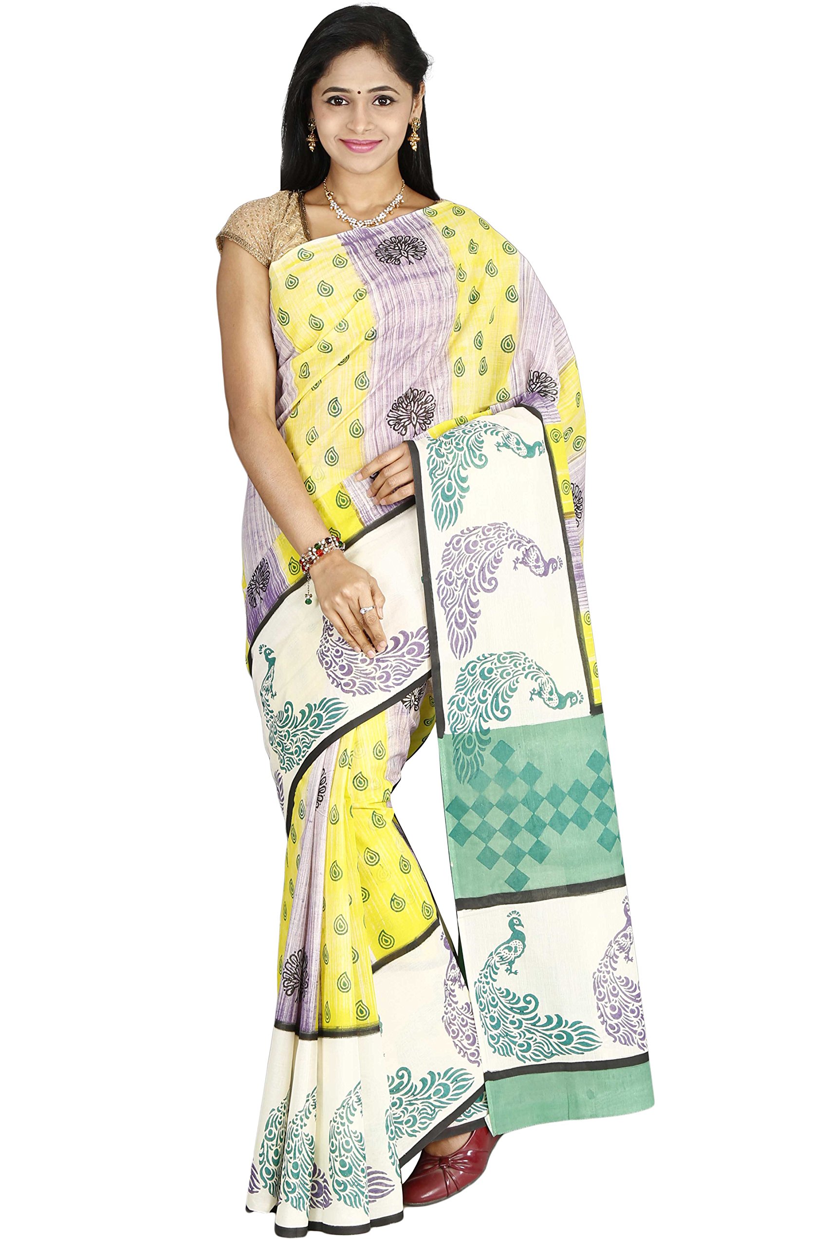 Green and Black Peacock Fashion Kiosks saree with blouse