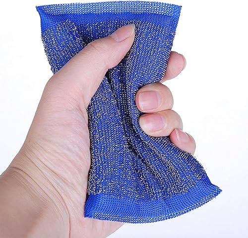 Miniatura 5 de Paquete de 6 esponjas de acero para lavar platos, esponja multiusos resistente para lavar platos, esponja de cocina de larga duración para
